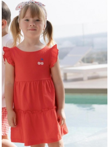 Miranda Vestido Infantil Algodón Rojo Sin Mangas Cerezas "Melissa" 0815/V [2]