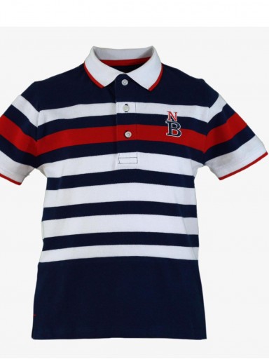 Miranda polo infantil para niño rayas  marino blanco rojo "Lira" 1300/P