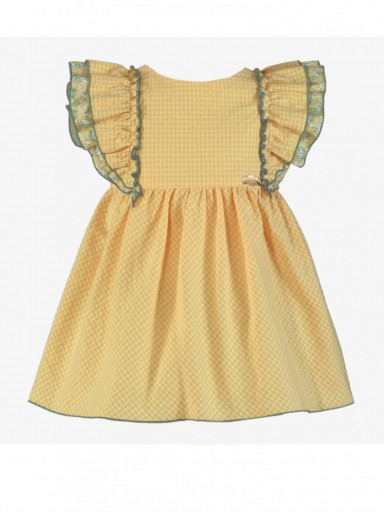 Miranda vestido infantil ceremonia cuadro vichy amarillo volantes "Caelum" 0609/V [1]