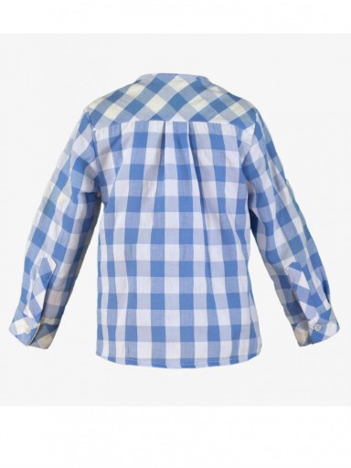Miranda camisa infantil para niño cuadros azules cuello mao "Aquila" 0622/2 [1]
