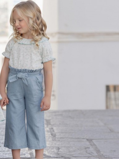 Miranda conjunto infantil  blusa  estampada y pantalón azul  0624/23 [1]