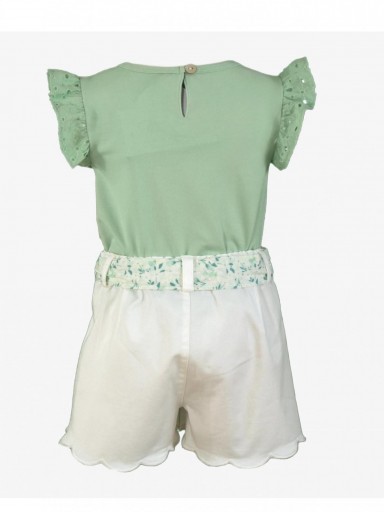 Miranda Conjunto Bebe Camiseta verde short  blanco "Eridano" 0525/23 [1]
