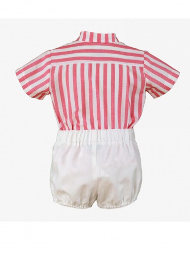 Miranda Conjunto bebe camisa rayas rosa pantalón blanco "Cirnius" 0144/23 [1]