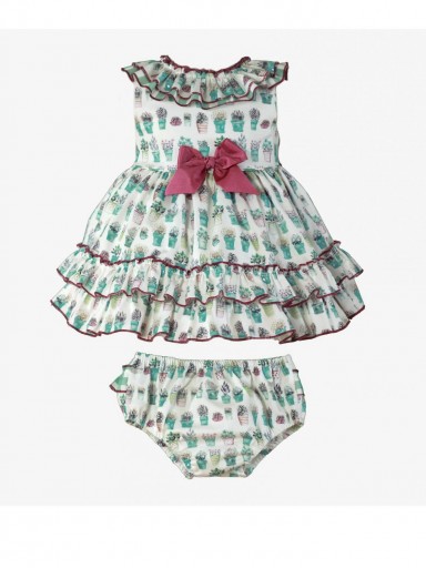 Miranda vestido Braguita bebe ceremonia verde estampado macetas "Ofiuco " 0138/VB [1]