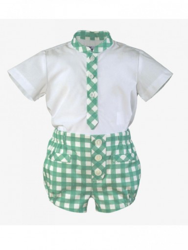 Miranda Conjuto Bebe Niño Cuadros verde "Ofiuco " 0138/23 [1]