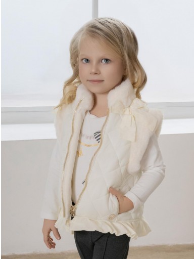 Miranda Chaleco Infantil Beig Acolchado Cremallera Dorada "Faith" 0248/CH