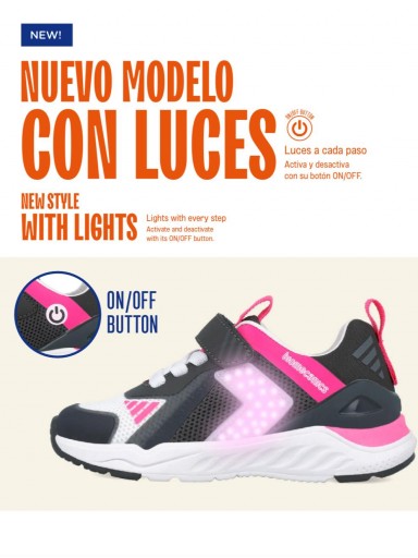 Biomecanics Deportivos Sneaker con Luces Negro Fucsia 251273 B399 [4]