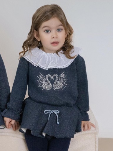 Miranda Sudadera Infantil Marino Cisnes de Strass "Paris" 0622/2  [0]