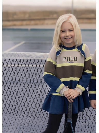 Miranda Vestido Infantil Tipo Sudadera Rayas 1412/V