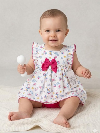 Daniesty Jesusito Bebe Braguita Fucsia Vestido Estampado Motivos Playa Familia Alegria 001 [0]