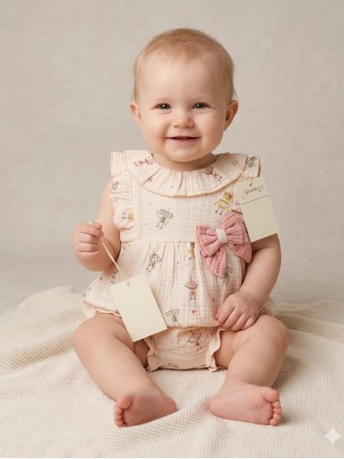 Daniesty Pelele Bebe Crudo Estampado Robots Familia Marte 009