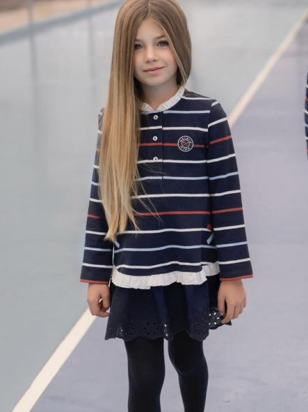 Miranda Vestido Infantil Tipo Polo Marino Rayas 1403/V [0]
