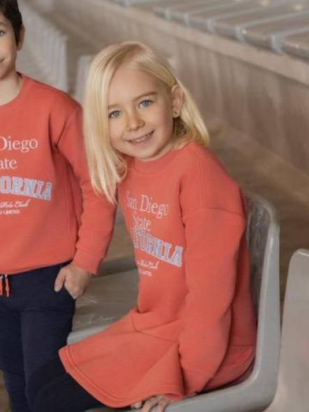 Miranda Vestido Infantil Tipo Sudadera Rojo Empolvado 1404/V [0]