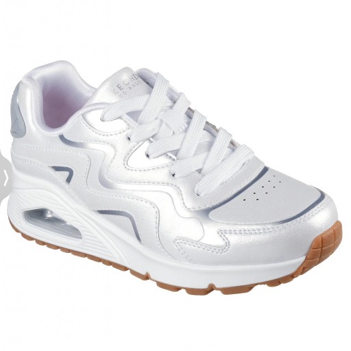 Skechers Deportivos Girls Street Blanco Plata Uno Gen1 Wavy Shimmer 310322L WSL