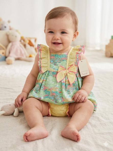Daniesty Jesusito Bebe Braguita Cuadro Vichy Vestido Estampado Bosque Volantes Hombros Lazada Familia Hawaii 001 [0]