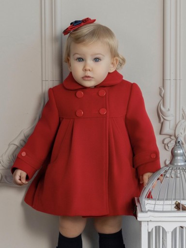 Miranda Abrigo Bebe Niña Paño Rojo "Harper" 0158/A [0]