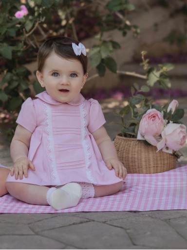  Miranda vestido bebe piqué rosa "Evelyn" 0026/V [0]