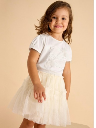 Mayoral Falda Tul Plumeti 25-03961-027 Crudo [0]