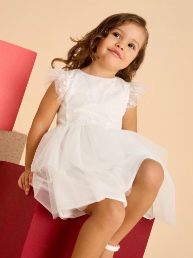 Mayoral Vestido Tul Lentejuelas 25-03914-051 Crudo [0]