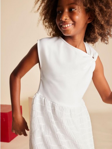 Mayoral Vestido Combinado Globo 25-06974-084 Crudo