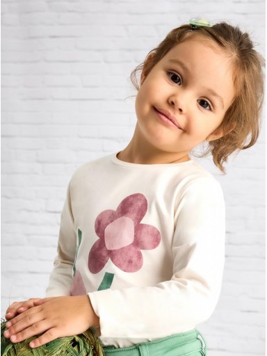 Mayoral Camiseta m/l maxi Flores 25-03017-081 Hueso [2]