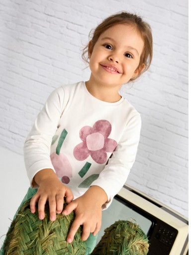 Mayoral Camiseta m/l maxi Flores 25-03017-081 Hueso [0]