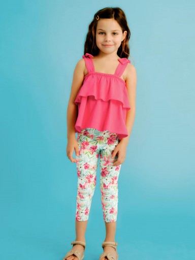 Mayoral Conjunto Leggins Corto Estampado  25-03710-069 Peonia