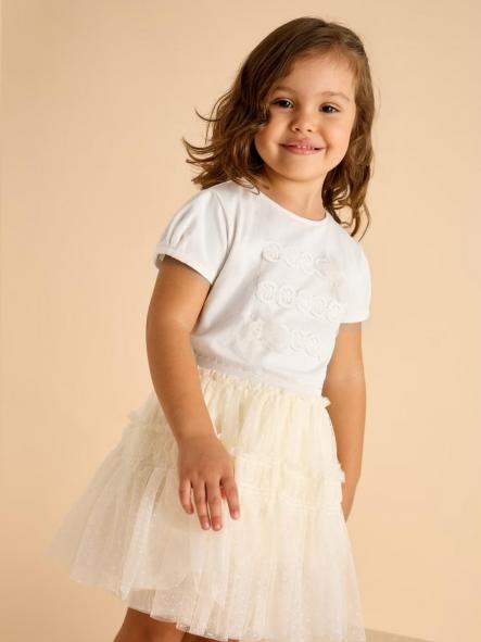 Mayoral Camiseta m/c Lazos Plumeti 25-03001-047 Crudo