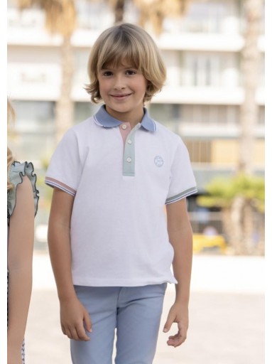Miranda Polo Infantil Niño Blanco Detalles Colores "Iris" 1310/P [0]