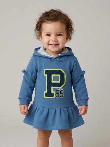 Miranda Vestido Bebe Tipo Sudadera Azulado "Betty" 1206/V