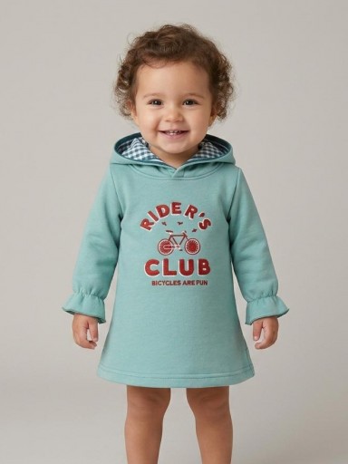 Miranda Vestido Bebe Algodón Verde Capucha 1209/V