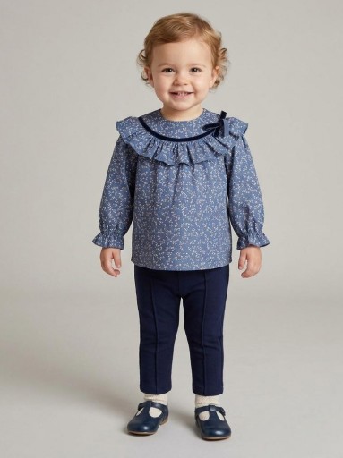 Miranda Conjunto Pantalón Marino Blusa Estampada "Danna" 0528/23