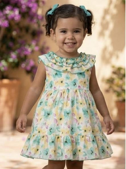 Miranda Vestido Bebe Estampado Flores Verde 0512/V [0]