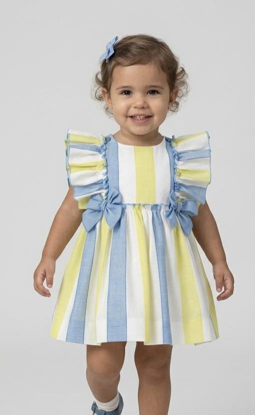 Miranda Vestido Bebe Rayas Volante Hombros "Petunia" 0138/V