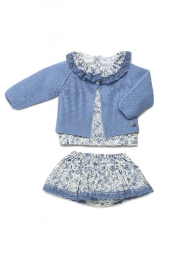 Juliana Vistiendo Bebés Conjunto Chaqueta Blusa Volante Braguita con Sobrefalda Niña 24676