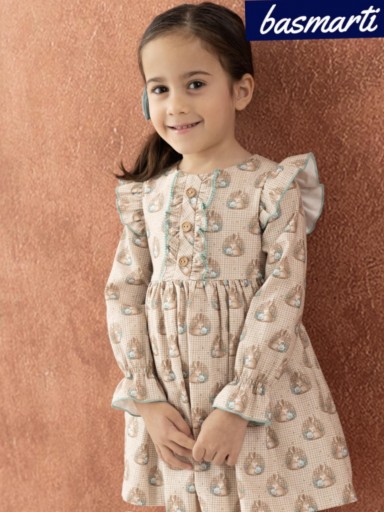 Basmarti Vestido Infantil Camisero Estampado Conejitos "Uffizi" 25711 [0]
