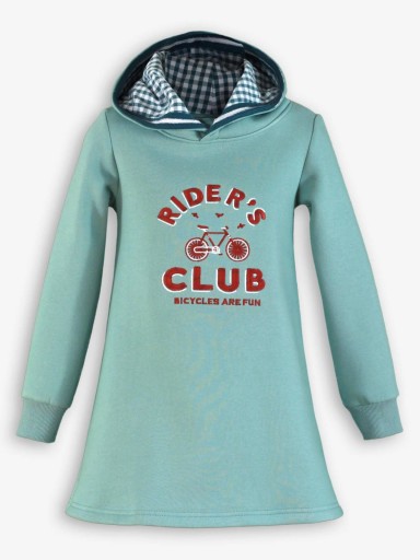 Miranda Vestido Infantil Algodón Verde Capucha 1409/V [1]