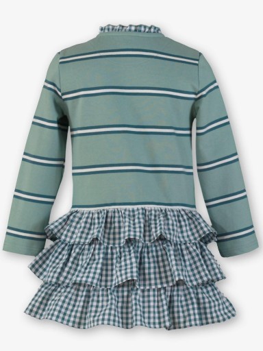 Miranda Vestido Infantil Cuerpo Polo Falda Volantes Verde 1410/V [3]