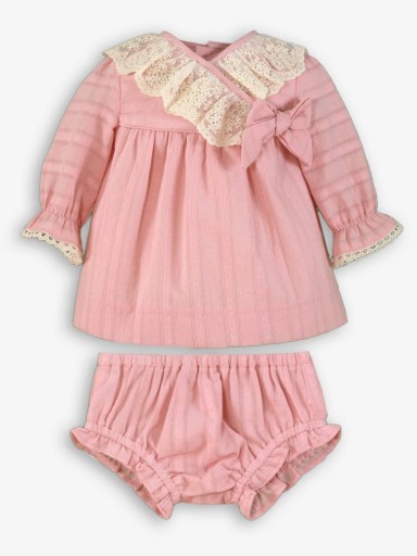 Miranda Vestido Bebe con Braguita Rosa Cuello encaje "Eleanor" 0026/VB [2]