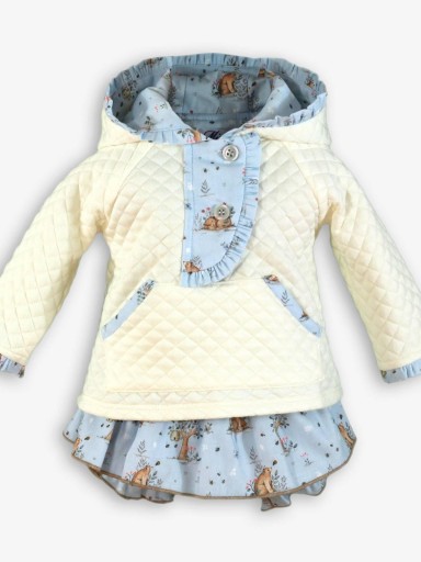 Miranda Conjunto Bebe Niña Sudadera beige y Braguita con Sobrefalda "Britanie" 0042/23 [2]