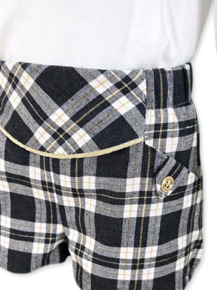 Miranda Conjunto Bebe Niño Camisa Blanca M/C Pantalón Cuadros "Addison" 0144/23 [3]