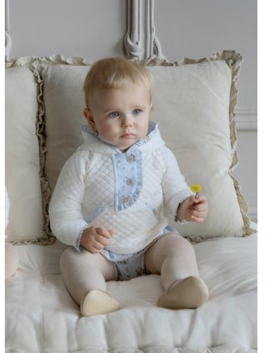 Miranda Conjunto Bebe Niña Sudadera beige y Braguita con Sobrefalda "Britanie" 0042/23 [0]