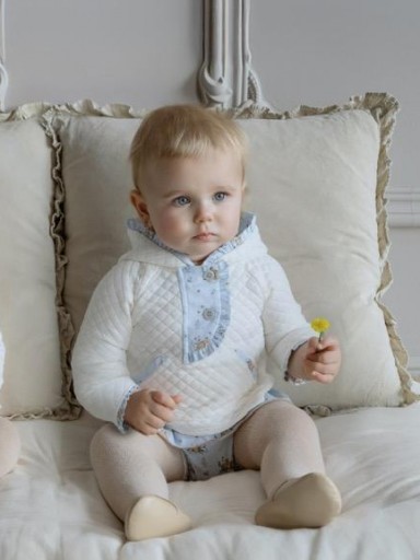 Miranda Conjunto Bebe Niña Sudadera beige y Braguita con Sobrefalda "Britanie" 0042/23 [1]