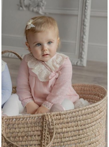 Miranda Vestido Bebe con Braguita Rosa Cuello encaje "Eleanor" 0026/VB [1]