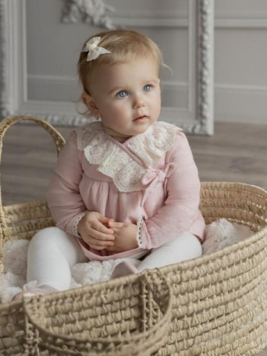 Miranda Vestido Bebe con Braguita Rosa Cuello encaje "Eleanor" 0026/VB [0]