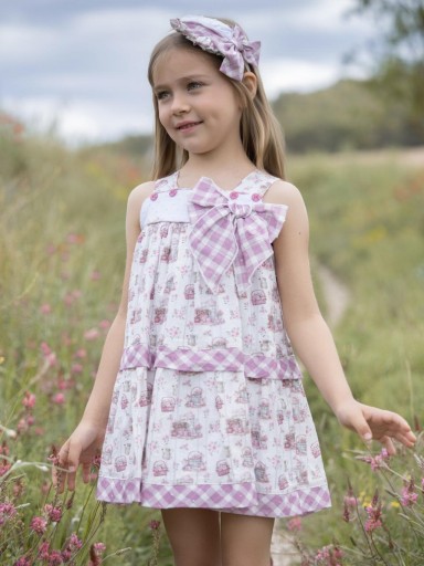 Miranda vestido niña estampado canastas de flores 0235/V