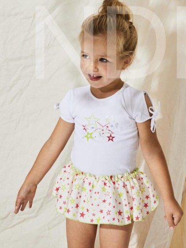 Nekenia Conjunto Bebé Camiseta Estrellas Braguita Estampado Vivp Fluor Volante 23VC23
