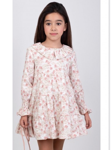  Nekenia Vestido Infantil Cortes Estampado Erizo Rosa 25IV03