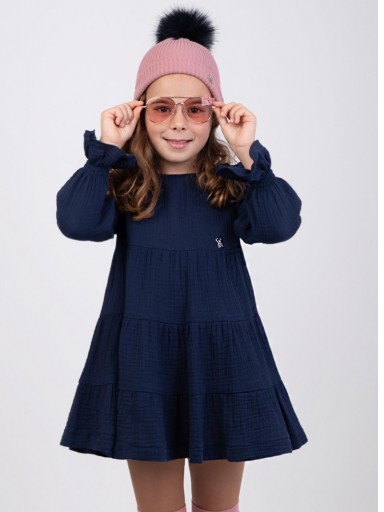  Nekenia Vestido Infantil Doble Gasa Marino 25IV18