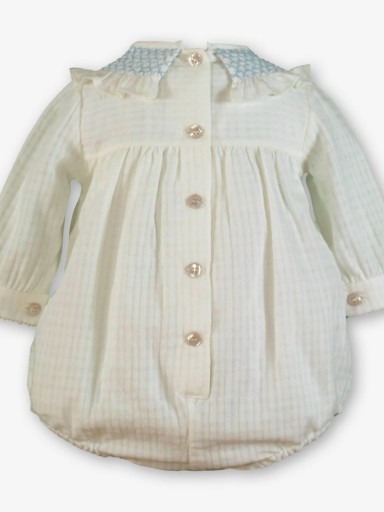 Miranda Pelele Bebe Cuello Con Gorro Nido Abeja Azul 0022/PG [1]